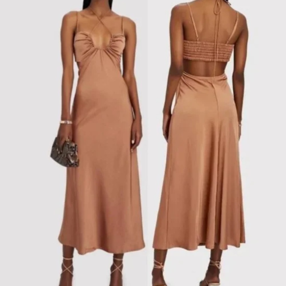A.L.C. Sienna Satin Cut Out Slip Dress